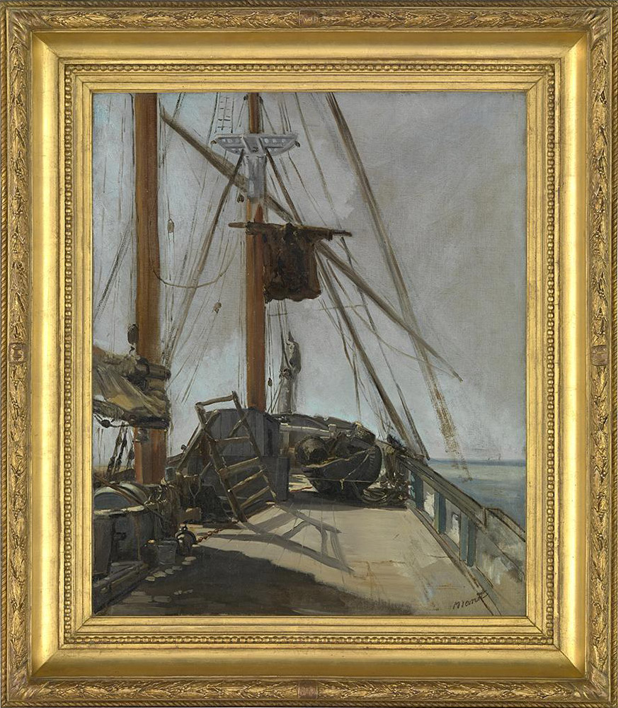 Edouard Manet (1832-83), The ship's deck, c.1860, 56.4 x 47 cm., National Gallery of Victoria, Melbourne, Felton Bequest, 1926, in an original 19th century French
