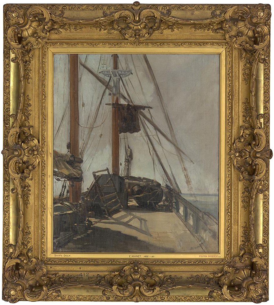 Edouard Manet (1832-83), The ship's deck, c.1860, 56.4 x 47 cm., National Gallery of Victoria, Melbourne, Felton Bequest, 1926, in previous Louis XV frame