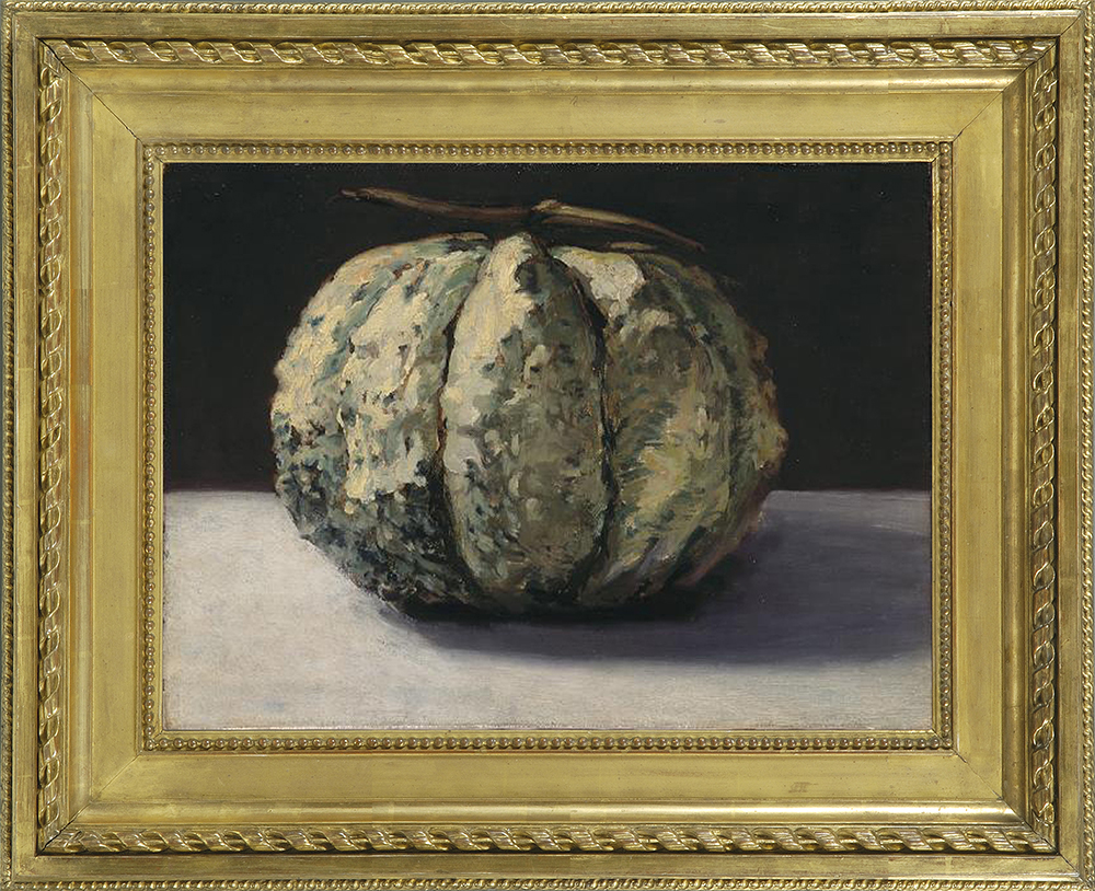 Edouard Manet (1832-83), The melon, c.1880, o/c, 12 3/4 x 17 1/4 ins, in replica Durand-Ruel frame. National Gallery of Victoria, Melbourne, Acc. No. 2026.3
