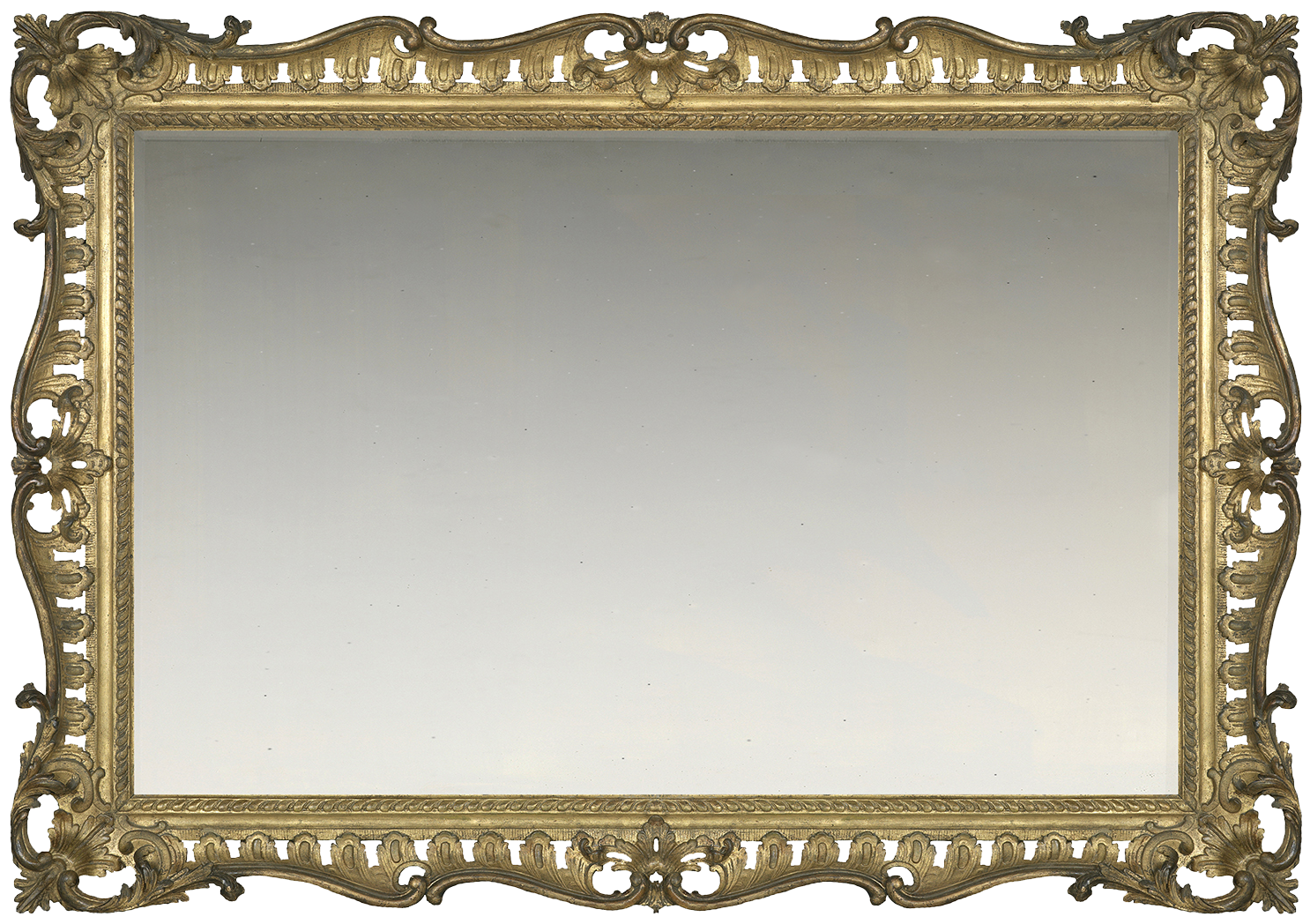 Mid-18th century hand carved British Rococo frame