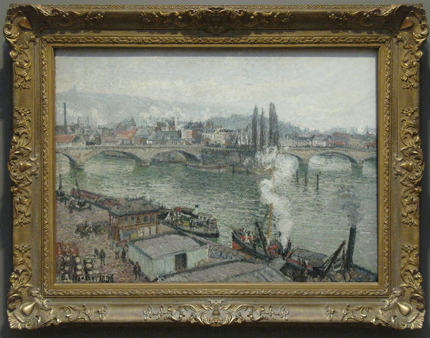 Camille Pissarro (1830-1903), The Stone Bridge in Rouen: dull weather, 1896, o/c, 66.1 x 91.5 cm., National Gallery of Canada