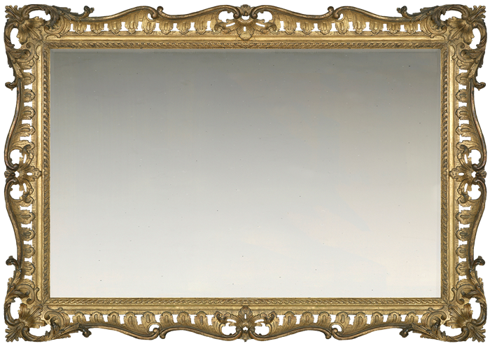 Mid-18th century hand carved British Rococo frame