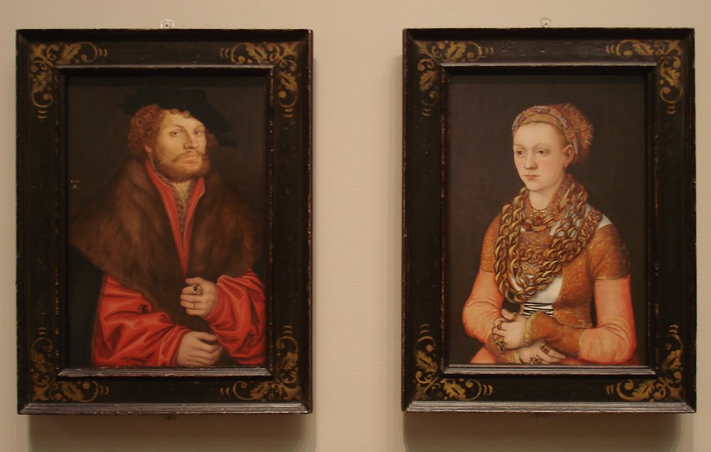 Lucas Cranach the elder (1472-1553), Moritz Buchner and Anna Buchner, 1520, o/panel, both 40.6 x 27.3 cm., Minneapolis Institute of Art