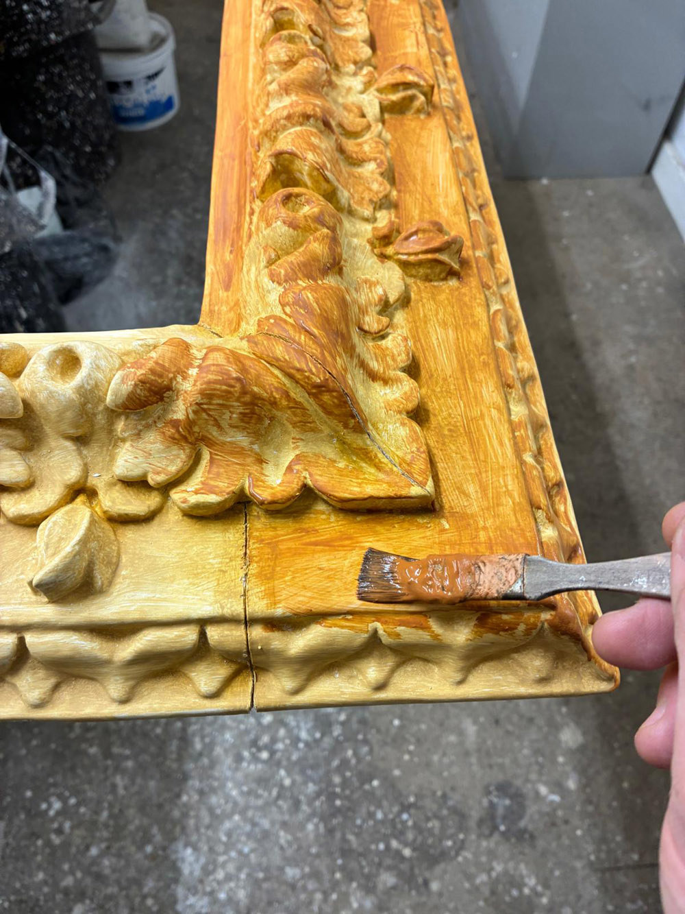 14 Applying The Coloured Bole (Gilder's Clay) On The Layers Of Gesso