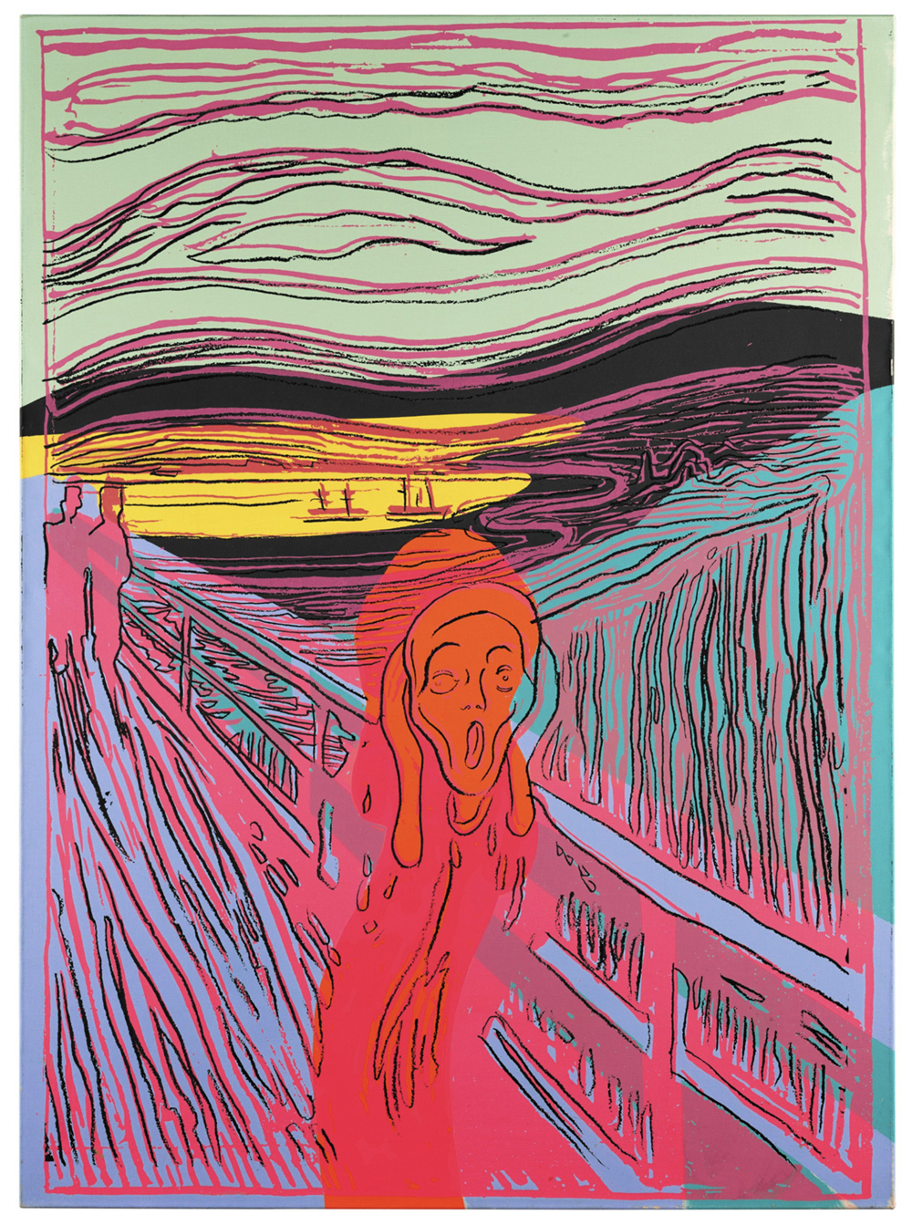 5 Andy Warhol 1928To87 The Scream After Munch 1984 Acrylic Silkscreen Ink Canvas 132.4X97cm Sotheby S 17Sept2025 Lot11